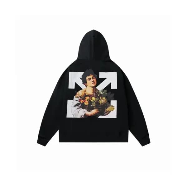 Off-white Mens Logo Cotton Hoodie Black - 오프화이트 2… - 1