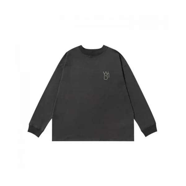 WELLDONE Mm/Wm Retro Logo Crew-neck Tshirts Gray … - 1