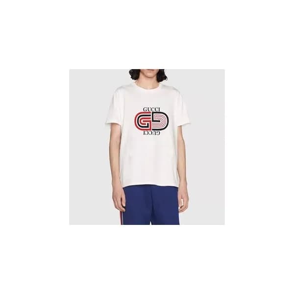 구찌 남자 크루넥 화이트 반팔티 - Mens White Tshirts - guc04591x - 1