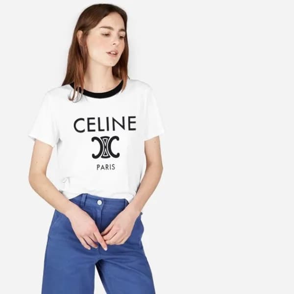 셀린느 여성 화이트 반팔티 - Celine Womens White Tshirts - cel… - 1
