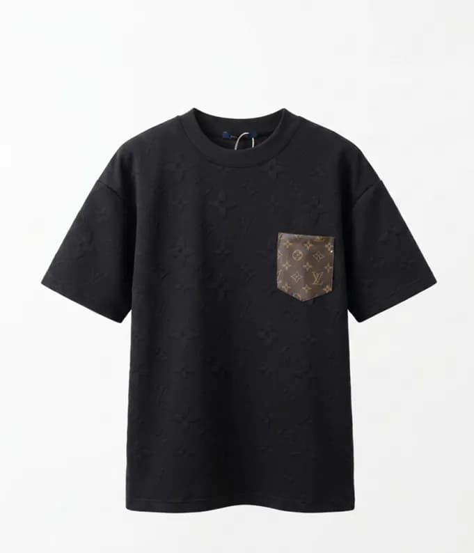 루이비통 남성 블랙 크루넥 반팔티 - Mens Black Tshirts - lou04885… - 1