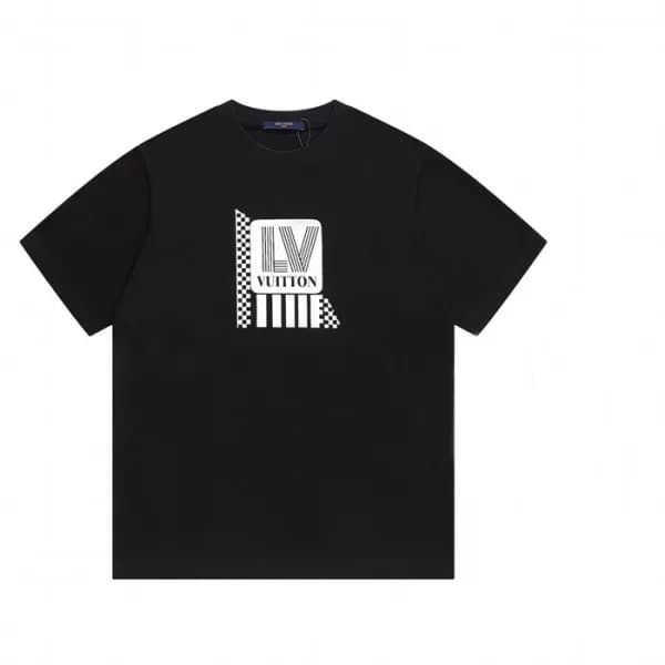 루이비통 남성 블랙 크루넥 반팔티 - Mens Black Tshirts - lou05110… - 1