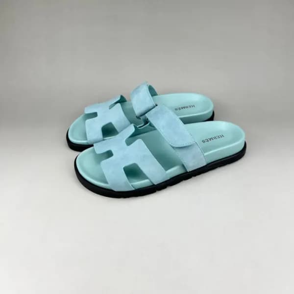에르메스 남/녀 트렌디 블루 슬리퍼 - Unisex Blue Slippers - her08… - 1