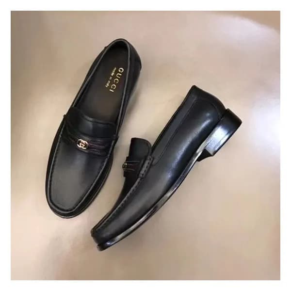 구찌 남성 로고 블랙 로퍼 - Mens Black Loafer - guc05090x - 1