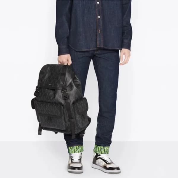 디올 남성 다이아몬드 블랙 백팩 - Dior Mens Black Back Pack - di… - 1