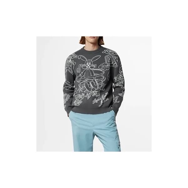 루이비통 남성 모던 그레이 맨투맨 - Louis vuitton Mens Gray Tshir… - 1