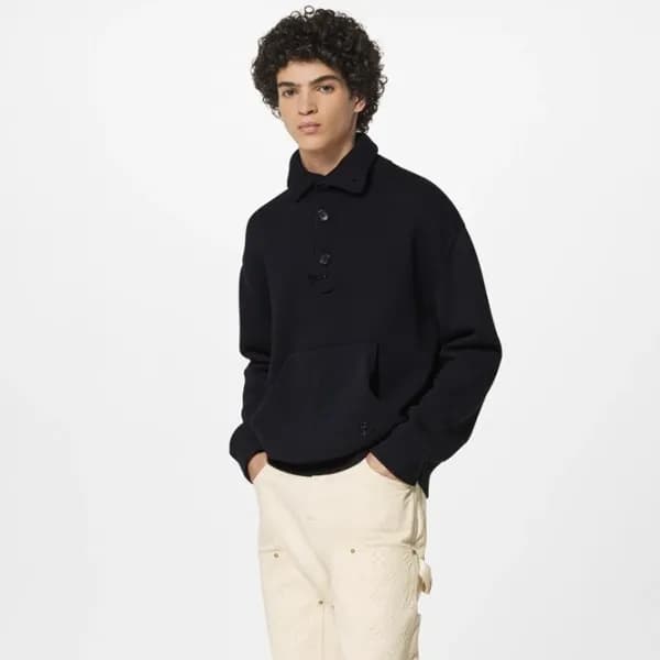루이비통 남성 블랙 폴로 니트 - Louis vuitton Mens Black Sweate… - 1