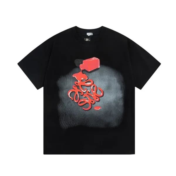 로에베 남/녀 이니셜 블랙 반팔티 - Loewe Unisex Black Short slee… - 1