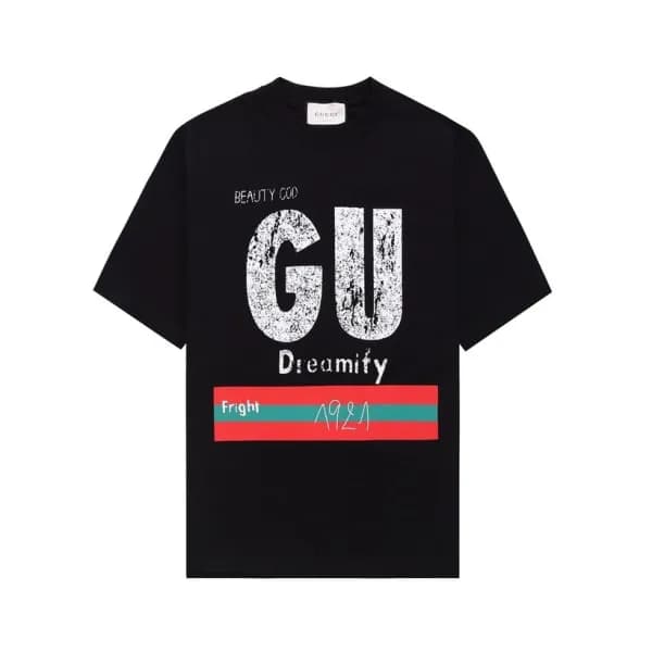 구찌 남성 블랙 크루넥 반팔티 - Gucci Mens Black Short sleeved … - 1