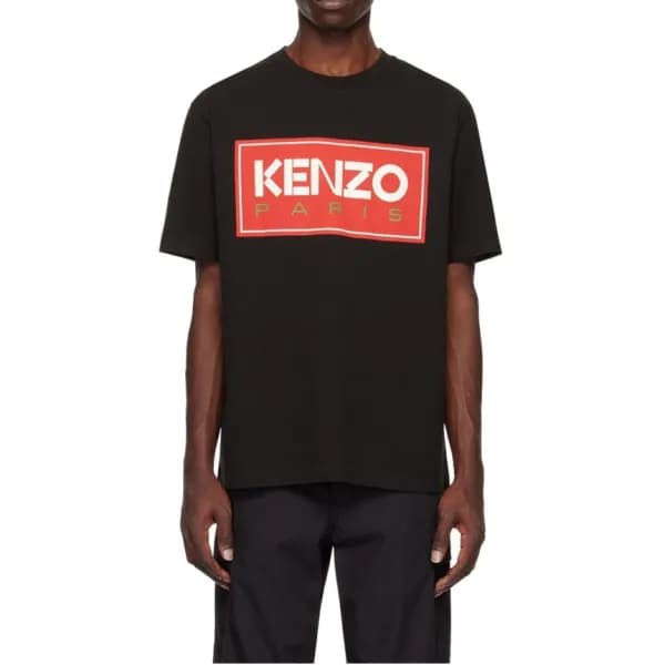 겐조 남/녀 블랙 크루넥 반팔티 - Kenzo Unisex Black Tshirts - k… - 1