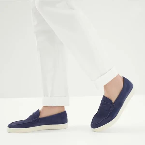 브루넬로쿠치넬리 남성 네이비 로퍼 - Brunello Cucinelli Mens Navy … - 1
