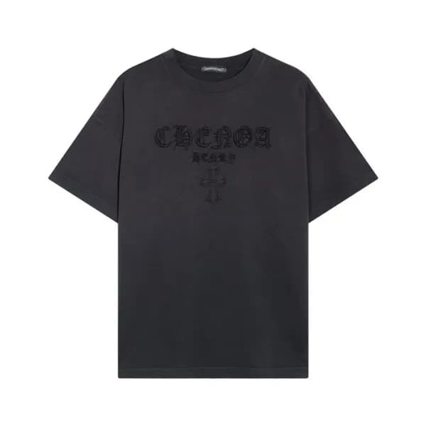 크롬하츠 남성 블랙 크루넥 반팔티 - Chrom Hearts Mens Black Short… - 1