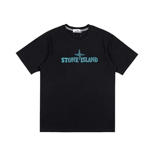 스톤아일랜드 남성 블랙 크루넥 반팔티 - Stone Island Mens Black Tsh… - 1
