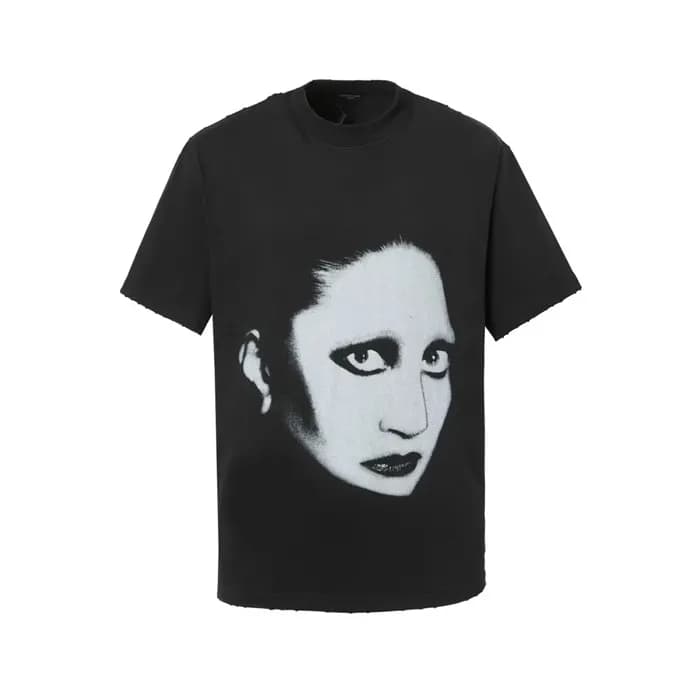 발렌시아가 남성 블랙 크루넥 반팔티 - Balenciaga Mens Black Short … - 1