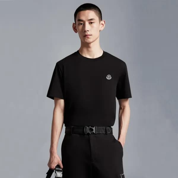 몽클레어 남성 블랙 크루넥 반팔티 - Moncler Mens Black Tshirts - … - 1