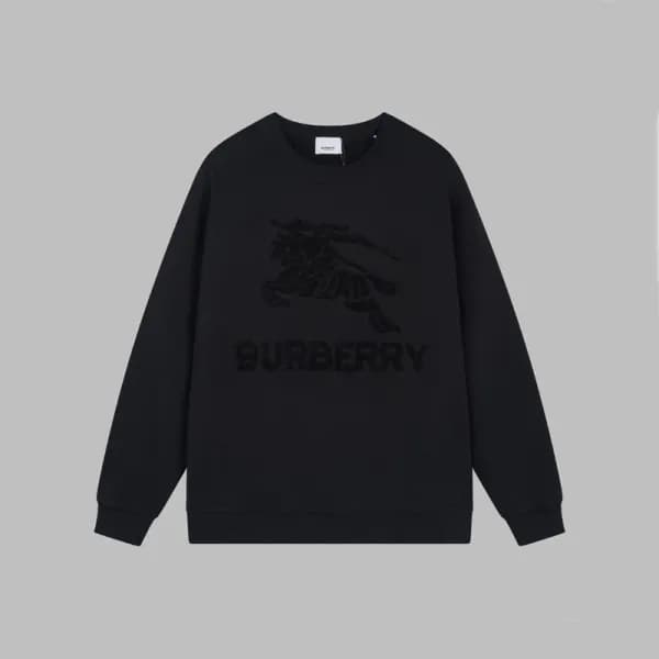 버버리 남성 크루넥 블랙 맨투맨 - Burberry Mens Black Tshirts - … - 1