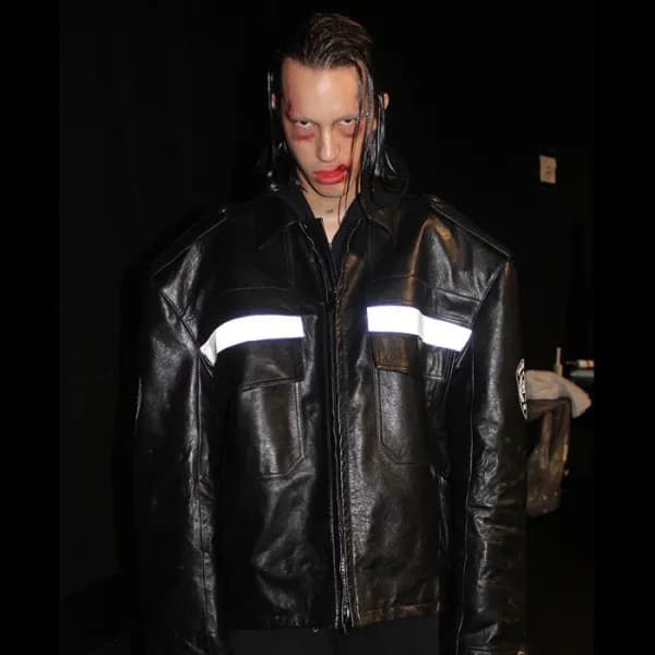 발렌시아가 남성 블랙 가죽 자켓 - Balenciaga Mens Black Jackets … - 1