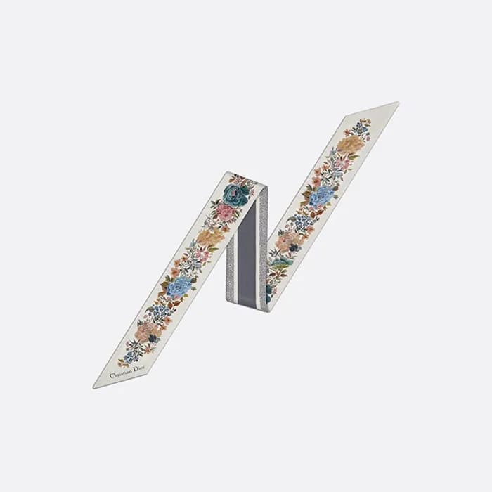 디올 여성 화이트 멀티 컬러 실크 트윌 미차 스카프 【매장-50만원대】 - Dior Wom… - 1