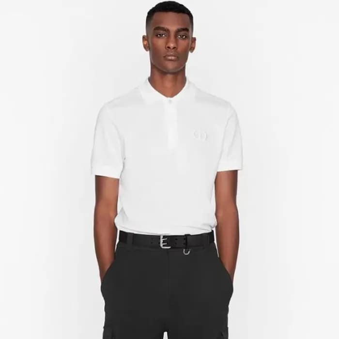 디올 남성 화이트 폴로 반팔티 - Dior Mens White Tshirts - dic29… - 1
