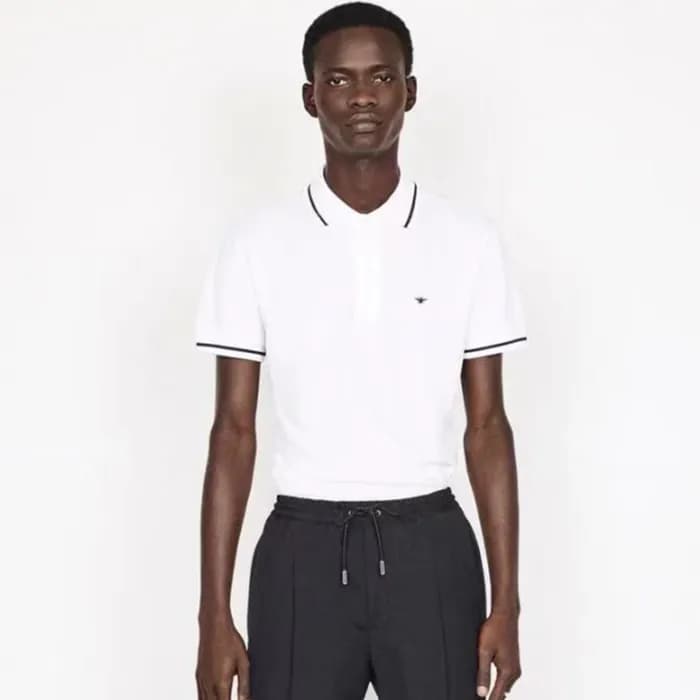 디올 남성 화이트 폴로 반팔티 - Dior Mens White Tshirts - dic30… - 1