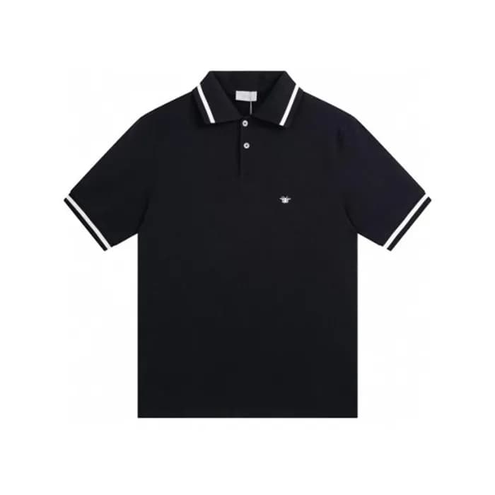 디올 남성 블랙 폴로 반팔티 - Dior Mens Black Tshirts - dic303… - 1