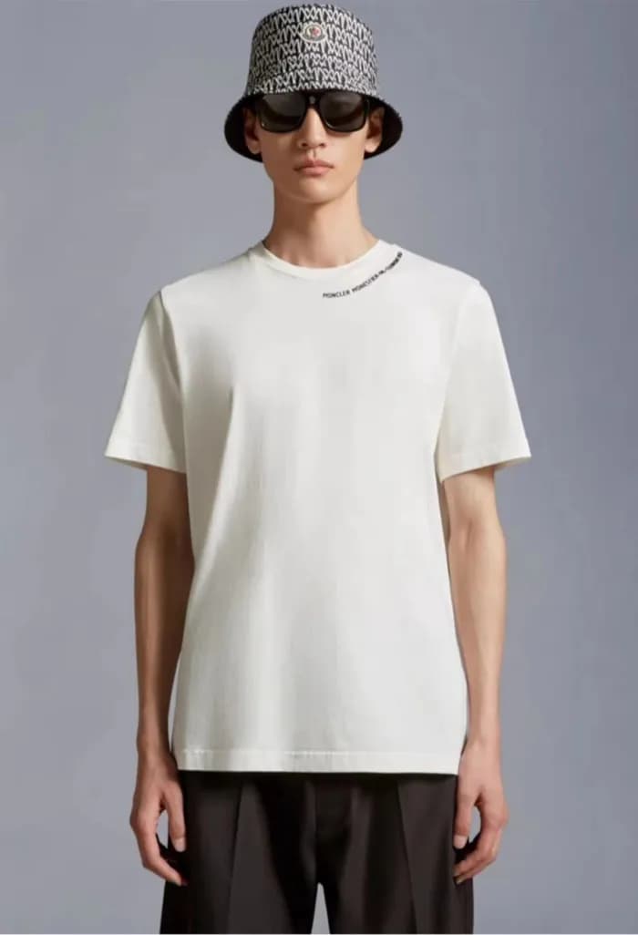 몽클레어 남성 화이트 티셔츠 - Moncler Mens White Tshirts - moc… - 1