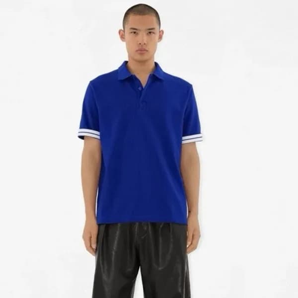 버버리 남성 블루 반팔 폴로 티셔츠 - Burberry Mens Blue Tshirts -… - 1