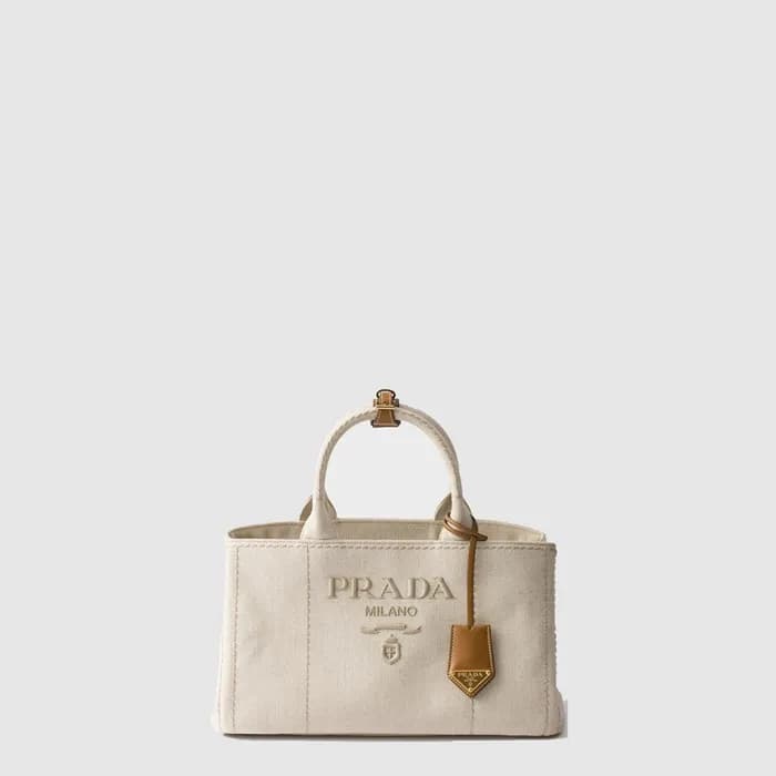 프라다 여성 라지 코튼 캔버스 핸드백 1BG554 - Prada Womens Large C… - 1