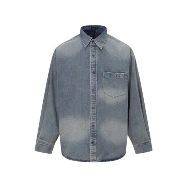 발렌시아가 남성 데님 셔츠 - Balenciaga Mens Denim Shirts - ba… - 1