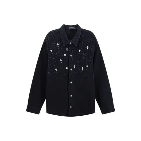 크롬하츠 남성 데님 자켓 - Chrom Hearts Mens Denim Jacket - c… - 1