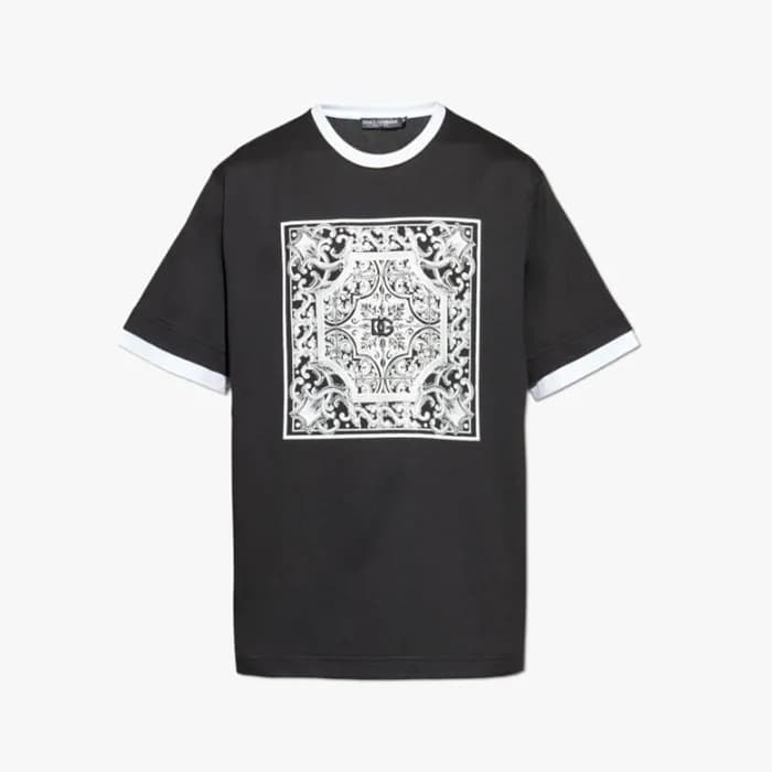 돌체앤가바나 남성 마졸리카 프린트 티셔츠 - Dolce&Gabbana Mens Majoli… - 1