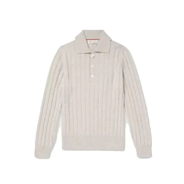 브루넬로쿠치넬리 남성 폴로 스웨터 - Brunello Cucinelli Mens Polo Sweater - brc18090x - 1