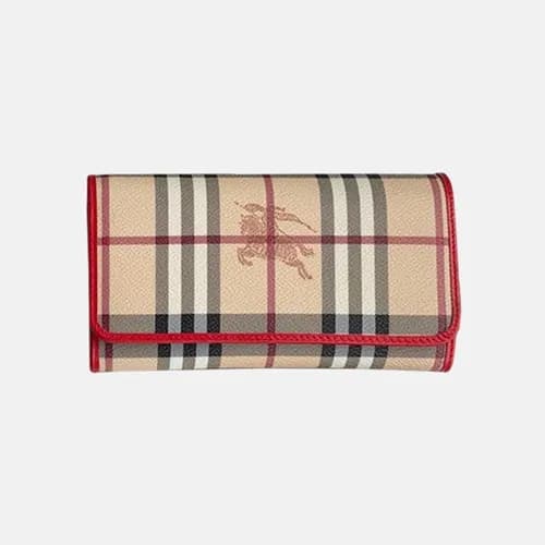 Burberry 2018 Ladies Check Leather Bifold Long Wal… - 1