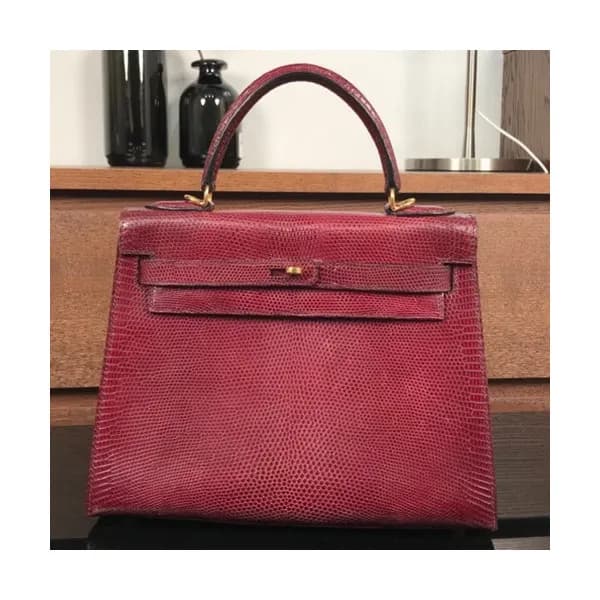 Hermes Kelly Lizard Leather Tote Shoulder Bag ,25c… - 1