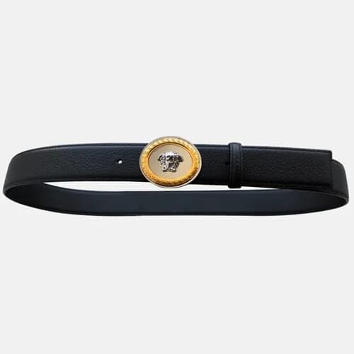 Versace 2019 Mens Palazzo Medusa Steel Buckle Leat… - 1