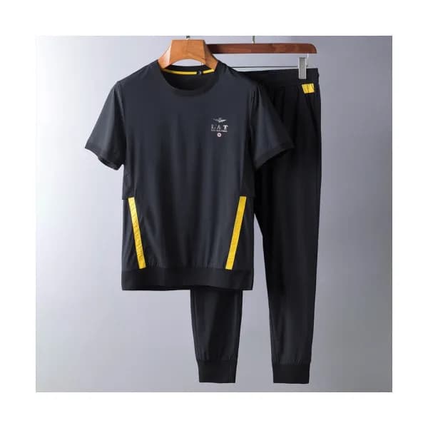 Armani 2019 Mens Logo Cotton Short Sleeved Trainin… - 1