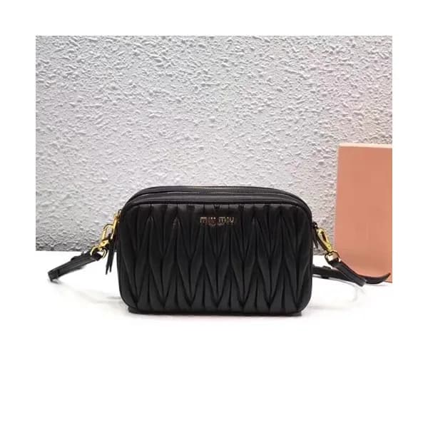 MiuMiu 2019 Matelasse Double Zip Shoulder Cross B… - 1