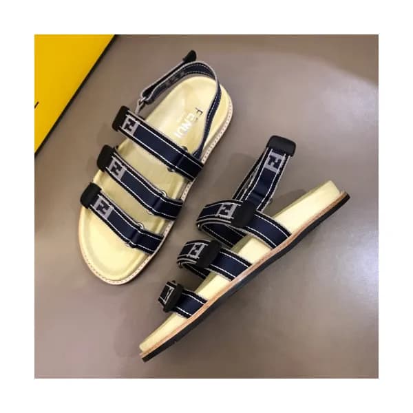 Fendi 2019 Mens Initial Logo Velcro Plate Leather … - 1