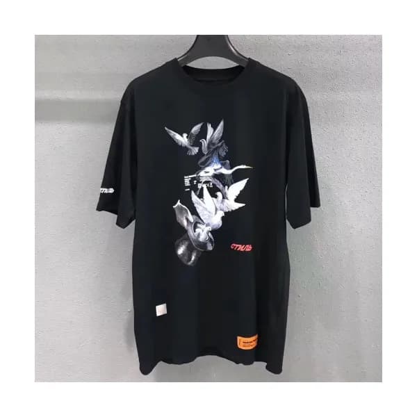 Heron Preston 2019 Mens Printing Cotton Crew neck … - 1
