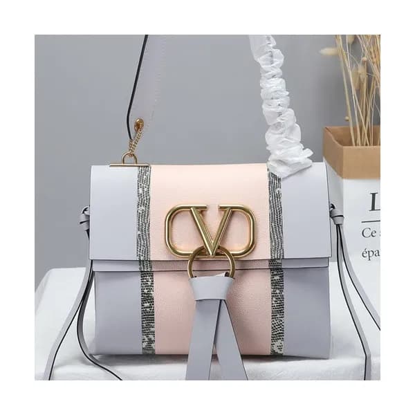 Valentino 2019 V-ring Leather Shoudler Bag,24CM - … - 1