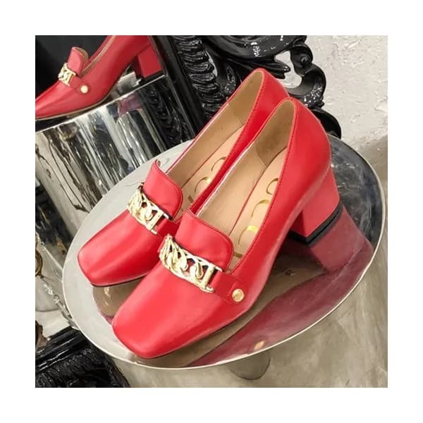Gucci 2019 Ladies Middle-heel Leather Loafer - 구찌 … - 1