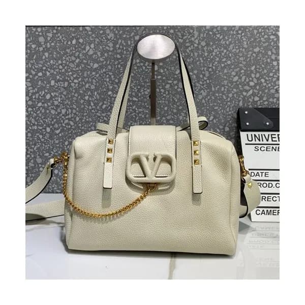 Valentino 2019 Leather Vsling Tote Shoudler Bag,26… - 1