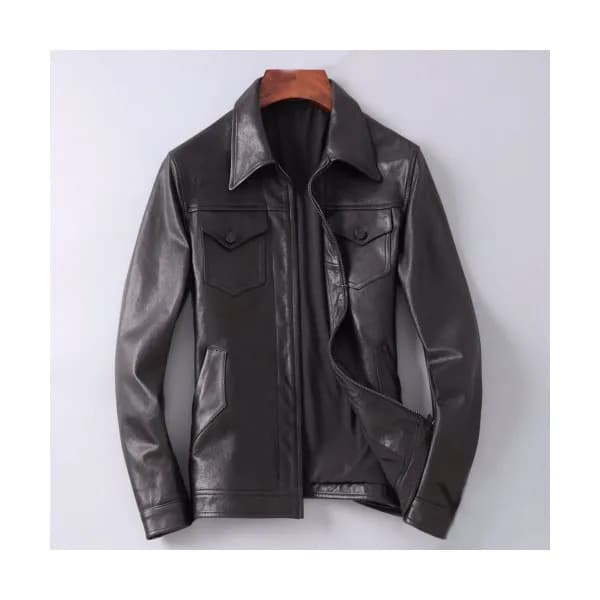 Louis vuitton 2019 Mens Logo Leather Jacket - 루이비통… - 1