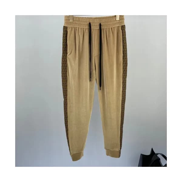 Fendi 2019 Mens Casual Initial Logo Velvet Trainin… - 1