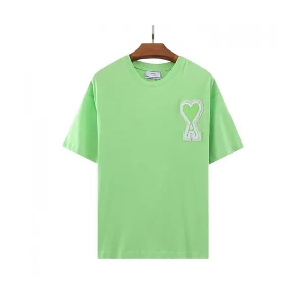 Ami Mm/Wm Casual Cotton Short Sleeved Tshirt Gree… - 1
