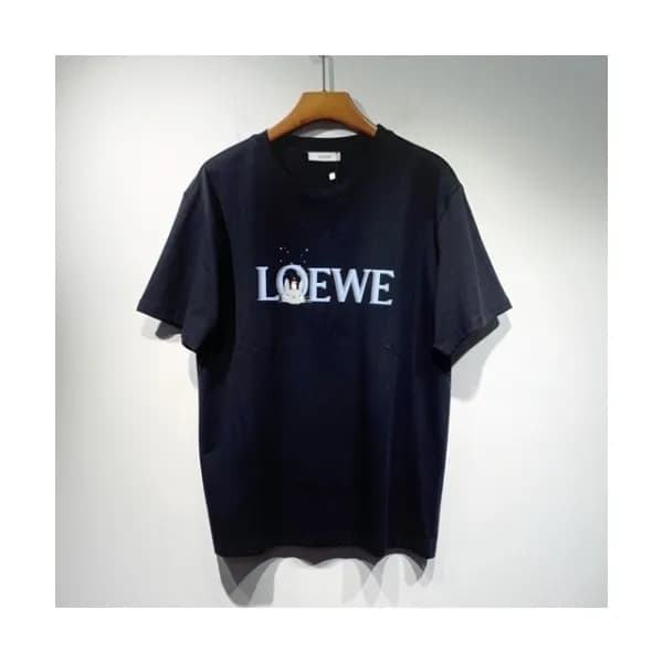 Loewe Mm/Wm Smile Short Sleeved Tshirts Black - 로… - 1