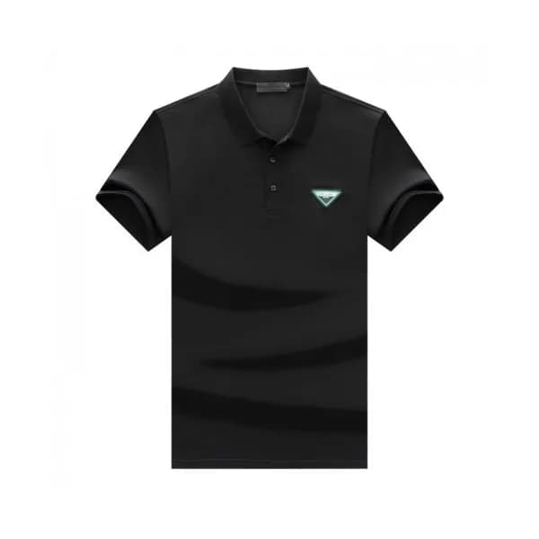 Prada Mens Basic Logo Short Sleeved Tshirts Black… - 1