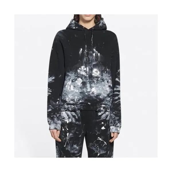 Balenciaga Mm/Wm Logo Cotton Hoodie Black - 발렌시아가… - 1