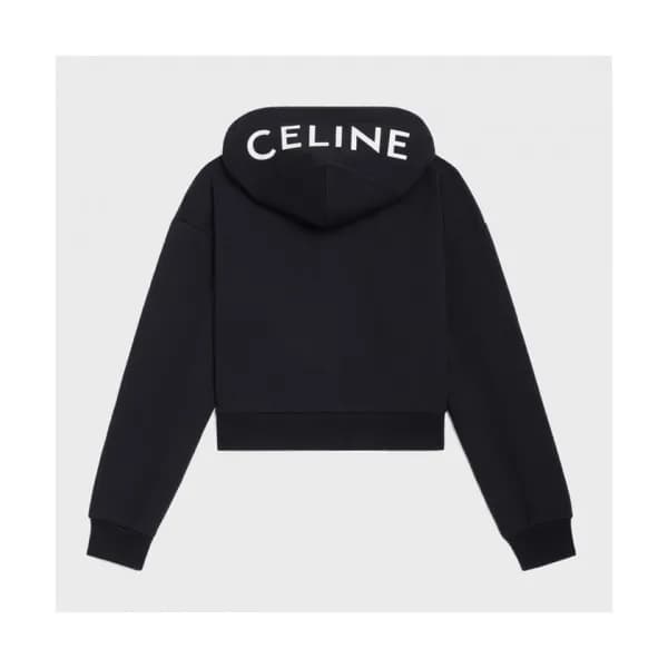 Celine Womens Logo Cotton Hoodie Black - 셀린느 2021… - 1