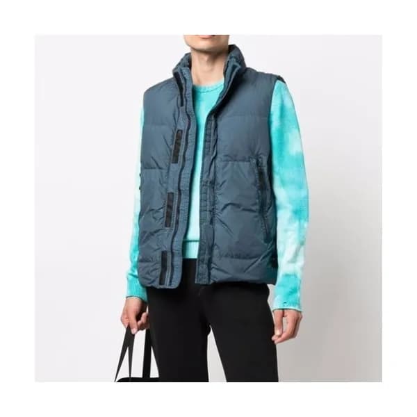 Stone Island Mens Casual Down Vest Blue - 스톤아일랜드 2… - 1